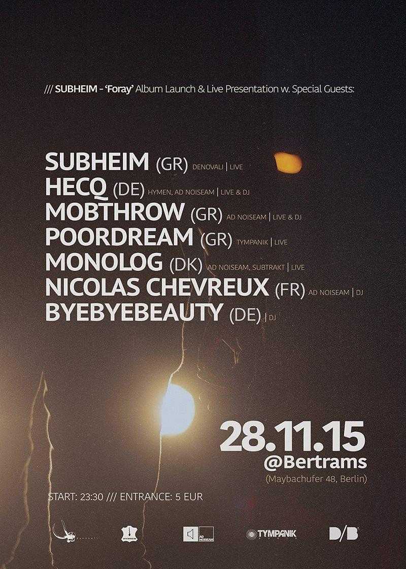 SUBHEIM 'Foray Album Launch
