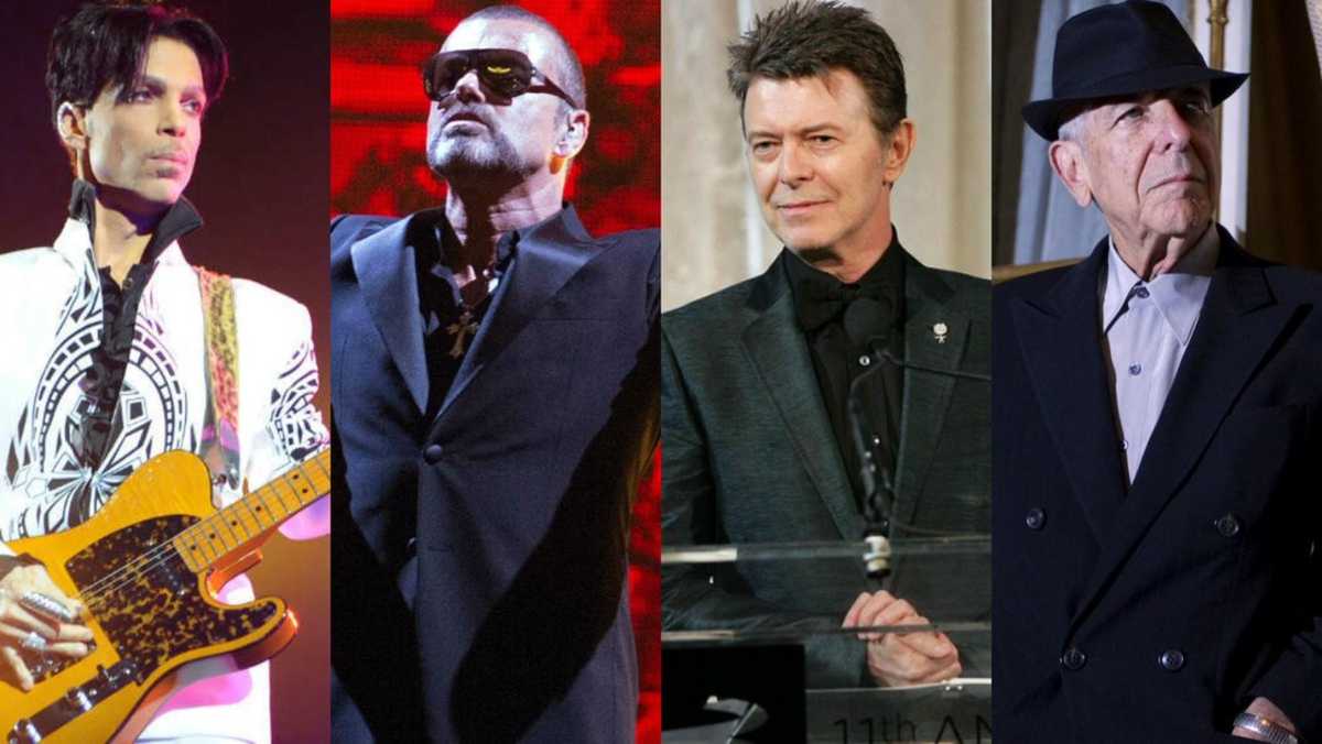 David Bowie, Leonard Cohen, Prince, George Michael