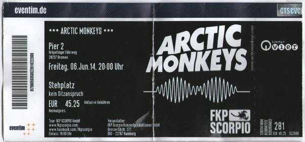 Arctic Monkeys Ticket