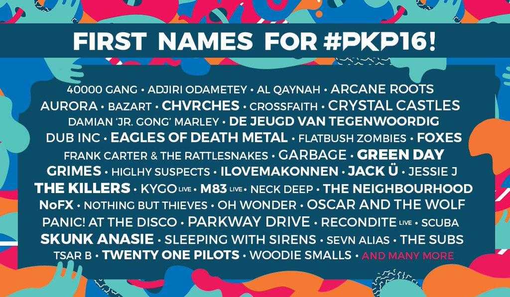 Pukkelpop Festival 2016 First names