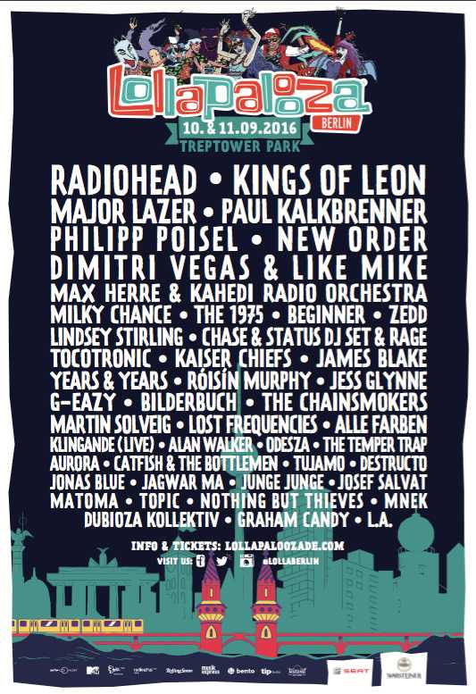 Lollapalooza Berlin 2016 poster