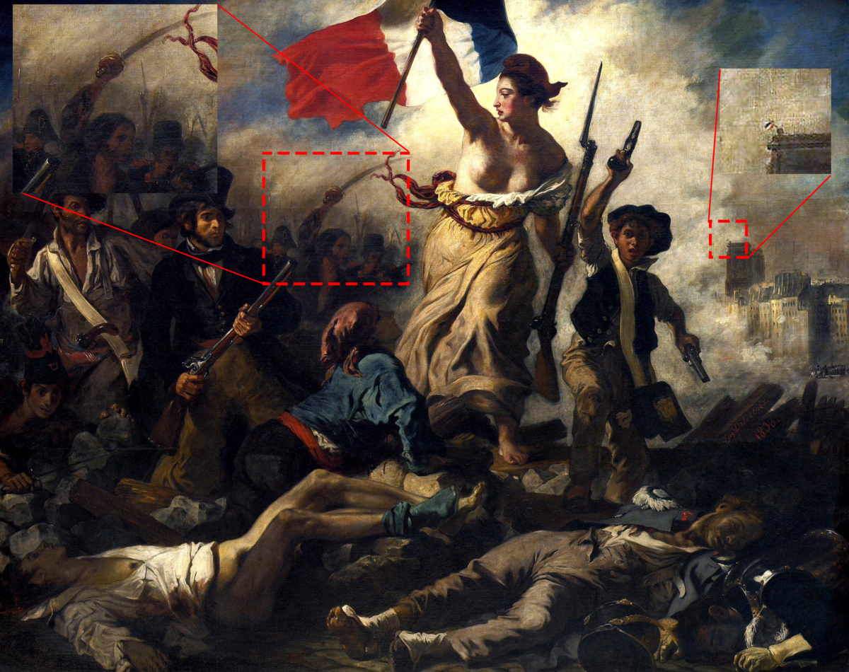 Η Ελευθερία οδηγεί τον Λαό, Eugène  Delacroix, 1830. λεπτομέρεια